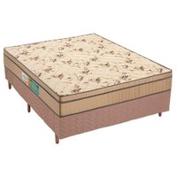 Cama Box Casal: Colchão Espuma D45 Polar Pérola Fort Clean + Base CRC Rústico Clean(138x188)