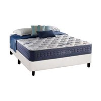 Cama Box Casal: Colchão Molas Anjos MasterPocket Ensacadas Blue Sea + Base CRC Courano Branco(138x188)