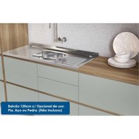 Cozinha Completa Rainha Gourmet 6 Peças (3Aéreos+2Balcões+1Paneleiro) C6P01 Nature/Verde - Nesher