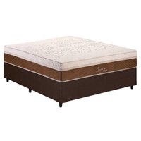 Cama Box Casal: Colchão Molas Ensacadas Polar MasterPocket Jasmim + Base CRC Courano Brown(138x188)