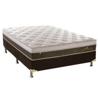 Cama Box Casal: Colchão Molas Plumatex MasterPocket Ensacadas Personalle + Base CRC Suede Brown(138x188)