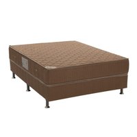 Cama Box Casal: Colchão Molas Ortobom Hotelaria Nanolastic Orthotel Spring + Base CRC Orthotel Marrom(138x188)