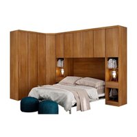 Quarto Modulado Rizon 6 Peças (1 Armário Ponte + 1 Closet + 2 Guarda Roupas + 2 Complementos) QCM02 Freijo Cumaru