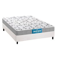 Cama Box Casal: Colchão Ortopédico Probel D45/EP Guarda Costas Próextreme Double Face + Base CRC Courano White(138x188)