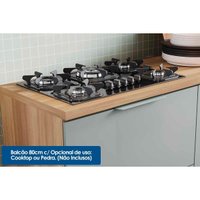 Kit de Cozinha Completa 5 Peças Marquesa (3 Aéreos + 2 Balcões) Nature/Verde - Nesher