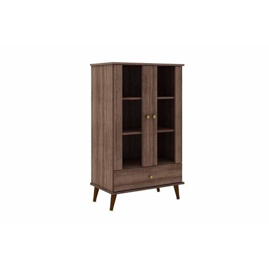 Cristaleira Sala Jantar RT3107 c/ 2 Portas e 1 Gaveta Rustico - Movelbento