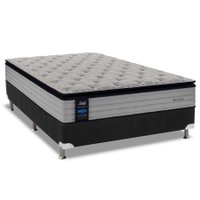 Cama Box Casal: Colchão Molas Sealy Posturepedic Passion + Base CRC Suede Black(138x188)