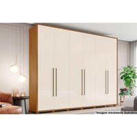 Guarda Roupa 6 Portas e 6 Gavetas Atalaia Nature/Off White - Henn