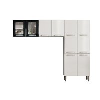 Cozinha Modulada Bertolini Evidence  3 Peças (2 Armários + 1 Paneleiro) CPT57 Branco/Preto