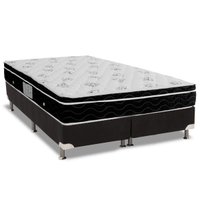 Cama Box King: Colchão Molas Bonnel Ortobom Nanolastic Physical Spring + Base CRC Suede Black(193x203)
