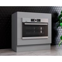 Balcão Cozinha p/Cooktop Americana Forno de Embutir s/ Tampo 80cm Cinza - Henn