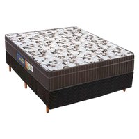 Cama Box Casal: Colchão Anatômico Polar D28/EP Orthoface + Base CRC Rústico Black(138x188)