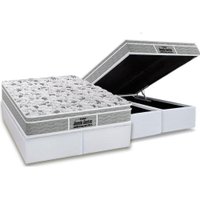 Cama Box Baú Queen: Colchão Ortopédico Probel D45 / EP Guarda Costas PróExtreme Plus + Base CRC Courano White(158x198)