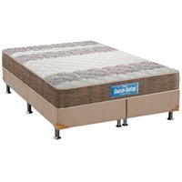 Cama Box King: Colchão Espuma D33 Probel /EP Anatômico Guarda Costas Plus + Base CRC Suede Clean(193x203)
