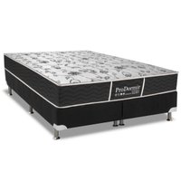 Cama Box Viúva: Colchão Molas Probel Bonnel ProDormir Sleep + Base CRC Suede Black(128x188)