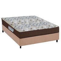 Cama Box Casal: Colchão Espuma Ortobom D45/EP Fort Tech ISO 150 + Base CRC Suede Clean(138x188)