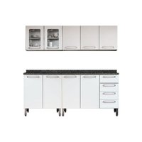 Kit de Cozinha Modulada 4 Peças Evidence  (2 Armários + 2 Balcões) C4P41 Branco - Bertolini