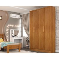 Guarda Roupa Solteiro Amsterdam c/ 4 Portas e 2 Gavetas Cinamomo - Tcil Móveis