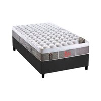 Cama Box Solteiro: Colchão Molas Pocket Ensacadas Castor  Light Stress Oxygen New Plush + Base CRC Suede Gray(88x188)