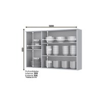 Kit de Cozinha Completa 8 Peças Americana (2 Armários + 2 Balcões + 2 Paneleiros + 2 Complementos) C8P01 Branco - Henn