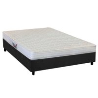 Cama Box Casal: Colchão Espuma Herval AG65 Frontier + Base CRC Suede Gray(138x188)