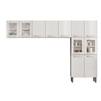 Kit de Cozinha Completa 3 Peças Evidence  (2 Armários + 1 Paneleiro) CPT55 Branco - Bertolini