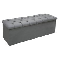 Calçadeira Quarto Casal Lotus Suede Cinza - Simbal