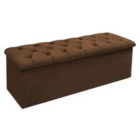 Calçadeira Quarto Queen Size Lotus Suede Marrom Chocolate - Simbal