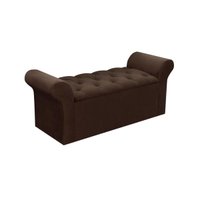 Calçadeira Quarto Casal Miami Suede Marrom Chocolate - Simbal