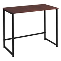 Escrivaninha F83 Madeira Taeda Castanho 80x75 cm Base Aço Preto Dmobiliario