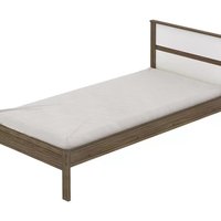 Cama Solteiro CM8004 Nogal Branco Tecno Mobili 687086