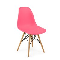 Cadeira Charles Eames Eiffel Dkr Wood - Design - Rosa Pink