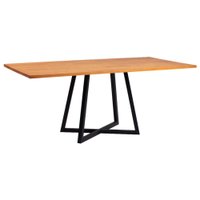 Mesa Jantar Cozinha I08 Madeira Taeda 180x77 cm Mell Aço Preto Dmobiliario