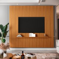 Painel Ripado 3D para TV Até 75 Polegadas Print 225cm Cor:Cedro