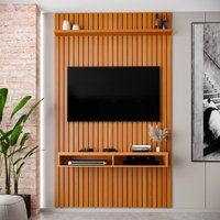 Painel Ripado para TV Até 55 Polegadas Intense com Nicho 139cm Cor:Cedro
