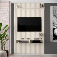 Painel Ripado para TV Até 55 Polegadas Intense com Nicho 139cm Cor:Off White