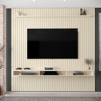 Painel Ripado para TV Até 75 Polegadas Intense com Nicho 229cm Cor:Off White