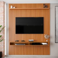 Painel Ripado para TV Até 75 Polegadas Intense com Nicho 184cm Cor:Cedro