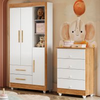 Quarto de Bebê Completo Lara 100% MDF 3 Portas 6 Gavetas 650116