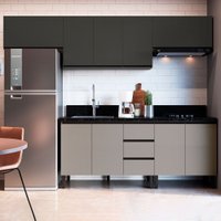Cozinha Compacta Ébano 9 Portas 3 Gavetas 688447