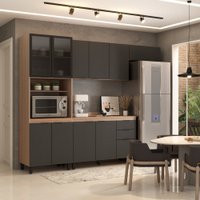 Cozinha Completa Torino 11 Portas 2 Gavetas 688783  Touch/Grafito