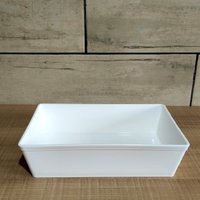 Kit 10 Travessa Retangular 2,2l Branco Servir a Mesa Salada Sobremesa Risoto Petisco Coza 692726