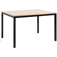 Mesa De Jantar I06 Madeira Taeda 120x76 cm Natural Aço Preto Dmobiliario