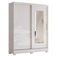 Guarda-Roupa Moval Nilo 2 Portas De Correr Com Espelho Branco