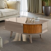 Mesa de Centro Indianapolis Madetec 2 portas deslizante Fendi/Naturale