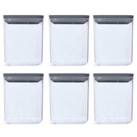 Conjunto 6 Potes Herméticos 1L Potes Pequenos Chumbo Porta Mantimentos Plasvale