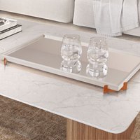 Bandeja Decorativa Gala Cobre com Espelho Off White
