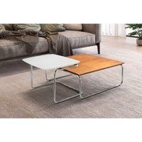 Conjunto Mesa de Centro Kairos Base Cromada LarFlex Branco