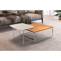 Conjunto Mesa de Centro Kairos Base Cromada LarFlex Artico