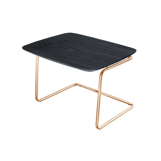 Mesa de Centro Kairos Base Cobre 54x43cm LarFlex Ébano